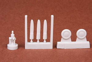 Additions (3D resin printing) 1/72 Grumman F4F-4 Wildcat propeller set + wheels (designed to be used with Airfix kits)