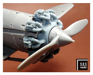 Additions (3D resin printing) 1/48 Bristol Bulldog engine upgrade set (without rocker covers) (designed to be used with Airfix kits)