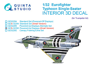 Eurofighter Typhoon Single-seater (Powered-up Displays) 3D-Printed & coloured Interior on decal paper (Trumpeter) (Small version)