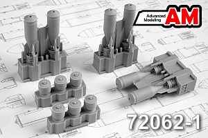 Additions (3D resin printing) 1/72 OFAB-100-120 High-Explosive/Fragmentation Bombs (6 bombs) (Advanced Modeling) 