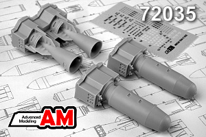 Additions (3D resin printing) 1/72 OFZAB-500 500 kg Air-Fuel Explosive / Incendiary / Frag Bomb (Advanced Modeling) 