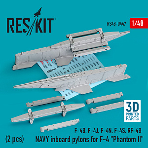 Additions (3D resin printing) 1/48 NAVY inboard pylons for McDonnell F-4 Phantom (2 pcs) (ResKit)