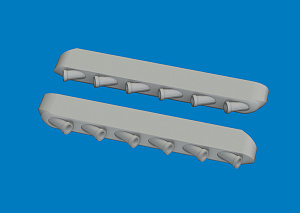 Additions (3D resin printing) 1/72 North-American P-51D Mustang exhaust stacks with fairing (3D-Printed) 1/72 (designed to be used with Arma Hobby kits)