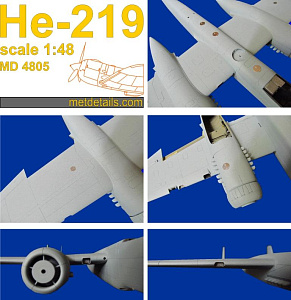 Photo Etching Kit 1/48 Heinkel He-219A-7 'UHU' (Metallic Details)