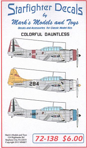 Decal 1/72 Colorful Dauntless Decals (Starfighter Decals)