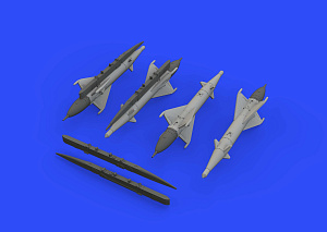 Additions (3D resin printing) 1/72 RS-2US missiles for Mikoyan MiG-21 (designed to be used with Eduard kits)