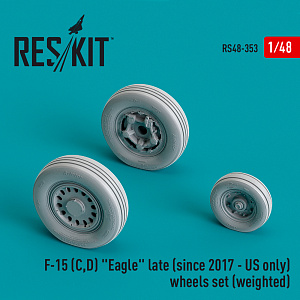 Additions (3D resin printing) 1/48 McDonnell F-15C/F-15D Eagle late (since 2017 - US only) wheels set (weighted) (ResKit)