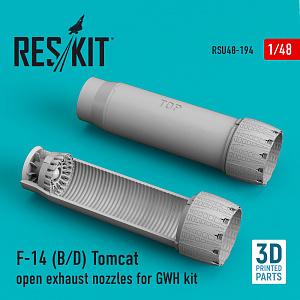 Additions (3D resin printing) 1/48 Grumman F-14B/F-14D Tomcat open exhaust nozzles (ResKit)