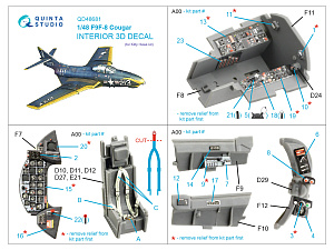F9F-8 Cougar 3D-Printed & coloured Interior on decal paper (Kitty Hawk)