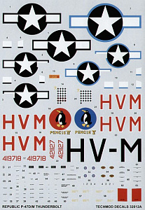 Decal 1/32  Republic P-47D/M 'Bubbletop' 61 FS/56 FG Boxted Capt Boleslaw Gladych (Techmod)