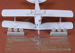 Aircraft detailing sets (etched) 1/72 de Havilland Dh.82a Tiger Moth rigging set & wheels (designed to be used with Airfix kits)