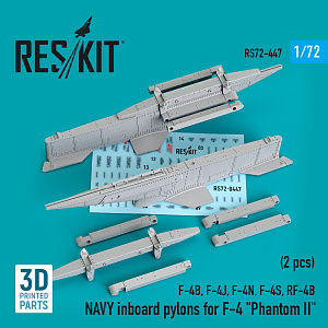 Additions (3D resin printing) 1/72 NAVY inboard pylons for McDonnell F-4 Phantom (2 pcs) (ResKit)