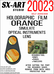 Holographic film for imitation lenses of optical devices (orange) (SX-Art)