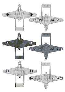 Decal 1/72 de Havilland Vampire F.3, FB.5 & FB.9 Collection (Aims)