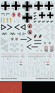 Decal 1/32 Messerschmitt Bf-109E-4 (5) Black (Techmod)