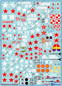 Decal 1/72 Polikarpov I-16 family (Begemot)