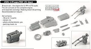 Additions (3D resin printing) 1/72 Avia S-199 engine 3D-Printed (designed to be used with Eduard kits) 