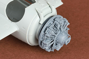 Additions (3D resin printing) 1/48 Grumman F4F-4 Wildcat engine set (designed to be used with Academy kits)