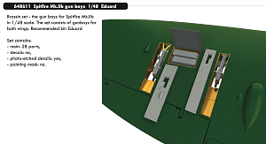 Additions (3D resin printing) 1/48 Supermarine Spitfire Mk.IIb gun bays 3D-Printed (designed to be used with Eduard Models kits) 