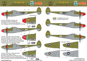 Decal 1/48 P-38 F/G above Europe (3x camo) (HAD)