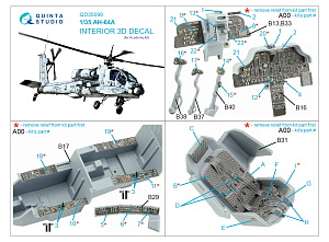 AH-64A 3D-Printed & coloured Interior on decal paper (Academy)