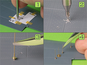 Aircraft detailing sets (brass) 1/48 Focke-Wulf Fw-190A-6-A7/R11 Nightfighter - FuG217 "Neptun" antennas