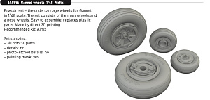 Additions (3D resin printing) 1/48 Fairey Gannet AS.1/AS.4 wheels (designed to be used with Airfix kits)