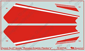 Decal 1/72  Sukhoi Su-27 Russian Knights (Begemot)