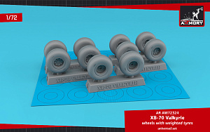 Additions (3D resin printing) 1/48 XB-70 Valkyrie wheels with weighted tyres - RETOOLED SET! AMT, (designed to be used with Italeri kits)