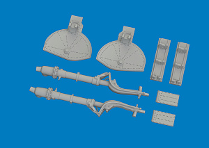 Additions (3D resin printing) 1/48 Mitsubishi A6M undercarriage legs 3D-Printed 1/48 (designed to be used with Eduard kits)