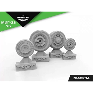 Additions (3D resin printing) 1/48 HIGHLY DETAILED WHEEL SET MIG-23 UB (Temp Models)