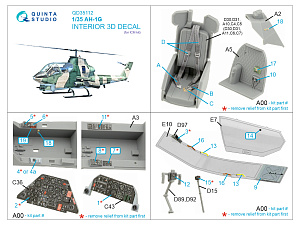 AH-1G Cobra 3D-Printed & coloured Interior on decal paper (ICM)