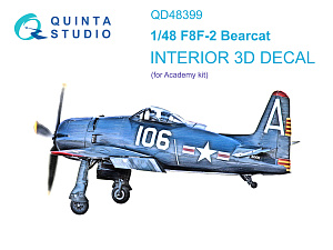 F8F-2 Bearcat 3D-Printed & coloured Interior on decal paper (Academy)