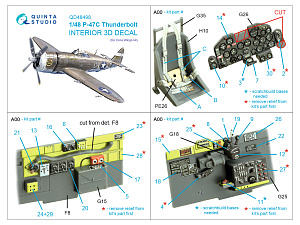 P-47С Thunderbolt 3D-Printed & coloured Interior on decal paper (Dora Wings)