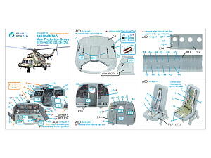 Mi-8MTV-5 Main Series, 3D-Printed & coloured Interior on decal paper (Trumpeter) (with 3D-printed resin parts)