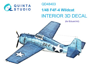 F4F-4 Wildcat 3D-Printed & coloured Interior on decal paper (Eduard)