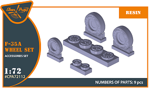 Additions (3D resin printing) 1/72 Lockheed-Martin F-35A Lightning II weighted wheel set