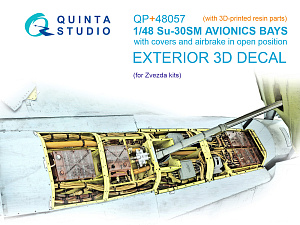 Su-30SM Air Brake Bay with Avionics & Circuit Breaker Panels (Zvezda) (with 3D-printed resin parts) 