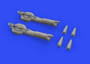 Additions (3D resin printing) 1/48 Lockheed P-38F/G Lightning superchargers (designed to be used with Tamiya kits) [P-38G]