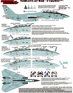 Decal 1/48  Grumman F-14A/F-14B/F-14D Tomcats at War Part 1