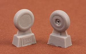 Additions (3D resin printing) 1/72 Curtiss P-40 wheels (block tread) (designed to be used with Academy, Airfix, AML, Hasegawa kits)