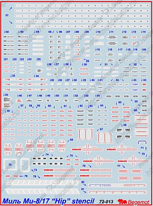 Decal 1/72 Technical stencils of the Mil Mi-8/17 (Begemot)