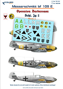 Decal 1/48 Bf-109 E (Schl)/LG 2 (Operation Barbarossa) Part I (Colibri Decals)