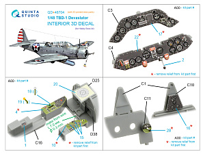 TBD-1 Devastator 3D-Printed & coloured Interior on decal paper (Hobby Boss) (with 3D-printed resin parts)
