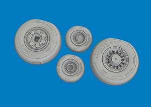 Additions (3D resin printing) 1/72 Grumman F-14D Tomcat wheels 1/72 (designed to be used with Tamiya kits)
