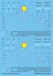 Decal 1/32 Supermarine Spitfire Stencils [Mk.IIa Mk.VIII Mk.Vb Mk.IXc Mk.XVIe] (Techmod)