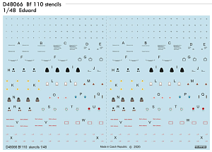 Decal 1/48 Bf 110 stencils (EDU)