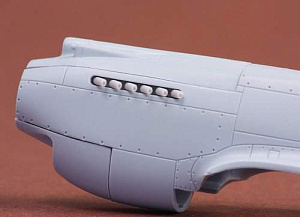 Additions (3D resin printing) 1/72 Curtiss P-40B exhaust (designed to be used with Airfix kits)