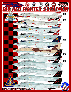 Decal 1/48  Big Red Fighter Squadron Grumman F-14A / F-14B Tomcat