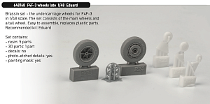 Additions (3D resin printing) 1/48      Grumman F4F-3 Wildcat wheels late (designed to be used with Eduard kits) 